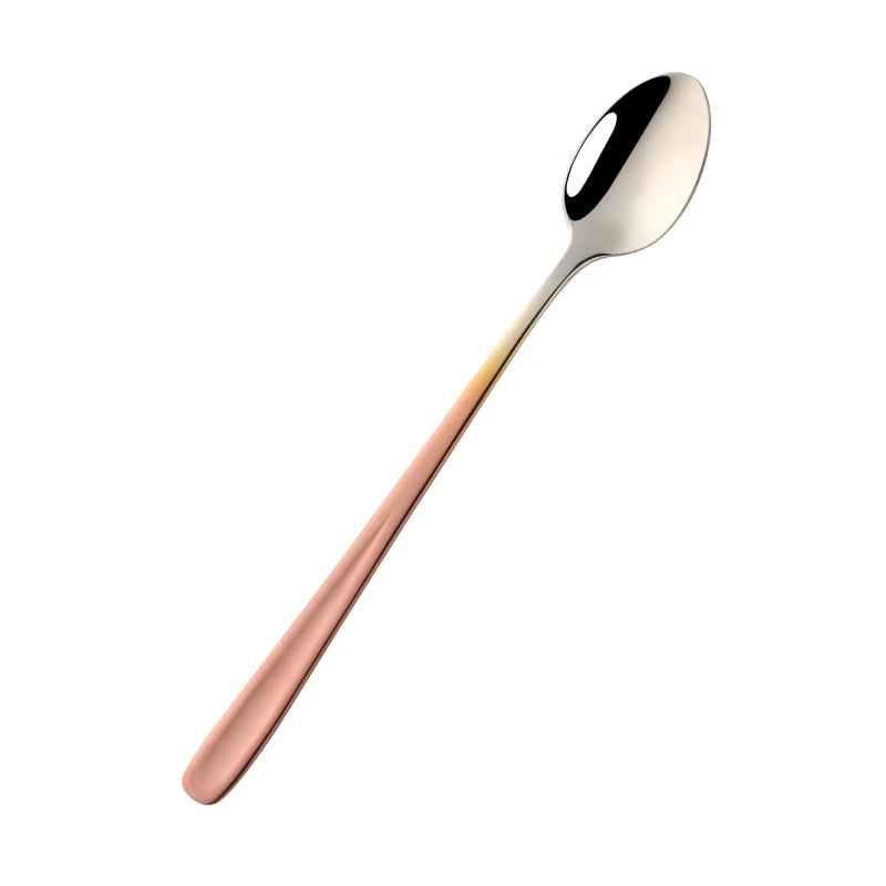 18/10 Stainless Steel Rainbow Ice Spoon – Long Handle, Mirror Polished for Drinks, Tea Spoon