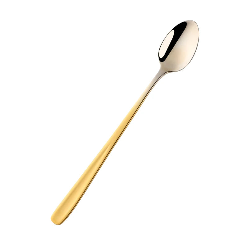 18/10 Stainless Steel Rainbow Ice Spoon – Long Handle, Mirror Polished for Drinks, Tea Spoon