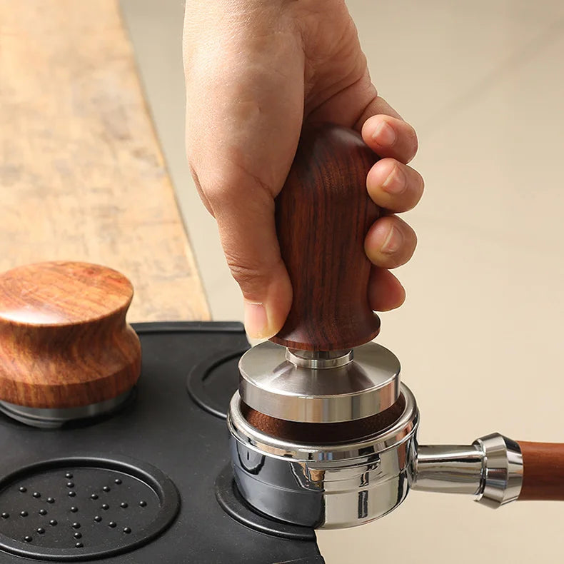 Calibrated Espresso Coffee Tamper 30lb Spring Loaded Elastic Coffee Tamper Aluminum/Wooden