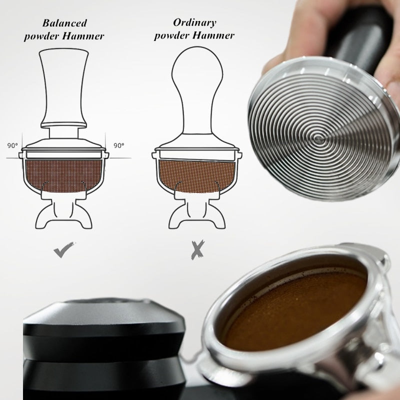 Adjustable Depth Coffee Tamper Calibrated Steady Pressure Espresso Distributor Stainless Steel Force