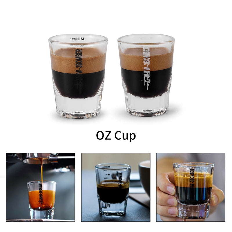 MHW-3BOMBER Shot Glasses Measuring Cup Mini Liquid Heavy Espresso Coffee Shot Glass Home Barista