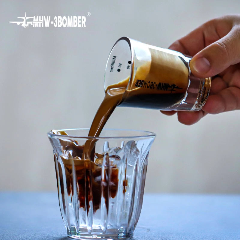 MHW-3BOMBER Shot Glasses Measuring Cup Mini Liquid Heavy Espresso Coffee Shot Glass Home Barista