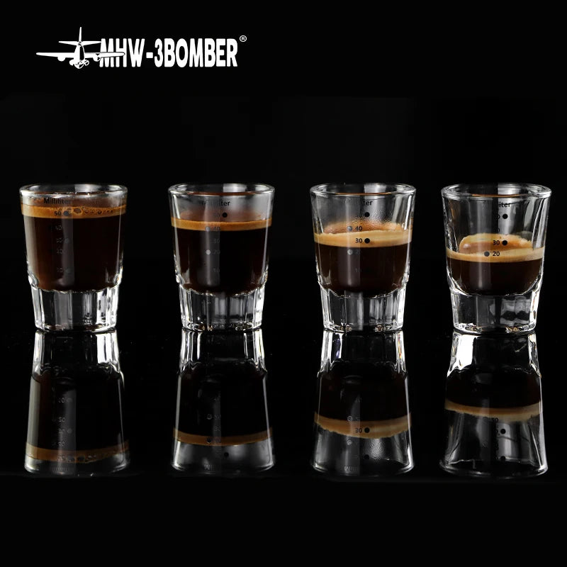 MHW-3BOMBER Shot Glasses Measuring Cup Mini Liquid Heavy Espresso Coffee Shot Glass Home Barista