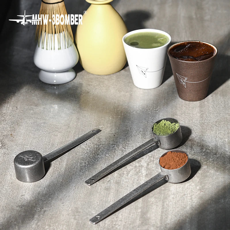 MHW-3BOMBER Coffee Measuring Scoop Stainless Steel Long Handle Coffee Spoon 4 Piece Set Home Barista