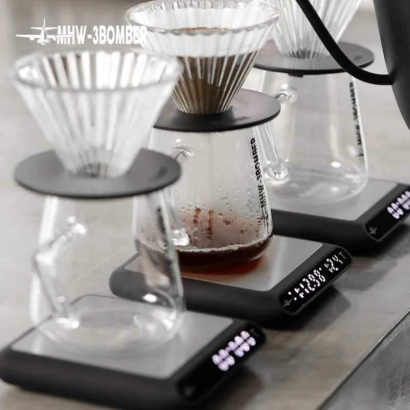 MHW-3BOMBER Smart Drip Espresso Coffee Scale with Auto Timer USB Charging Kitchen Electronic Scale