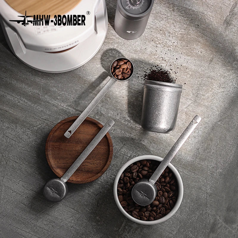 MHW-3BOMBER Coffee Measuring Scoop Stainless Steel Long Handle Coffee Spoon 4 Piece Set Home Barista