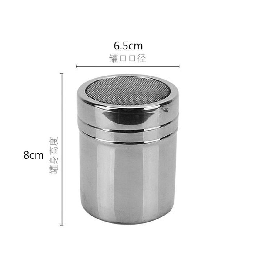 1Pc Stainless Steel Sprinkle Cocoa Cinnamon Sugar Gauze Mesh Jar Seasoning Bottle Fancy Coffee Powder