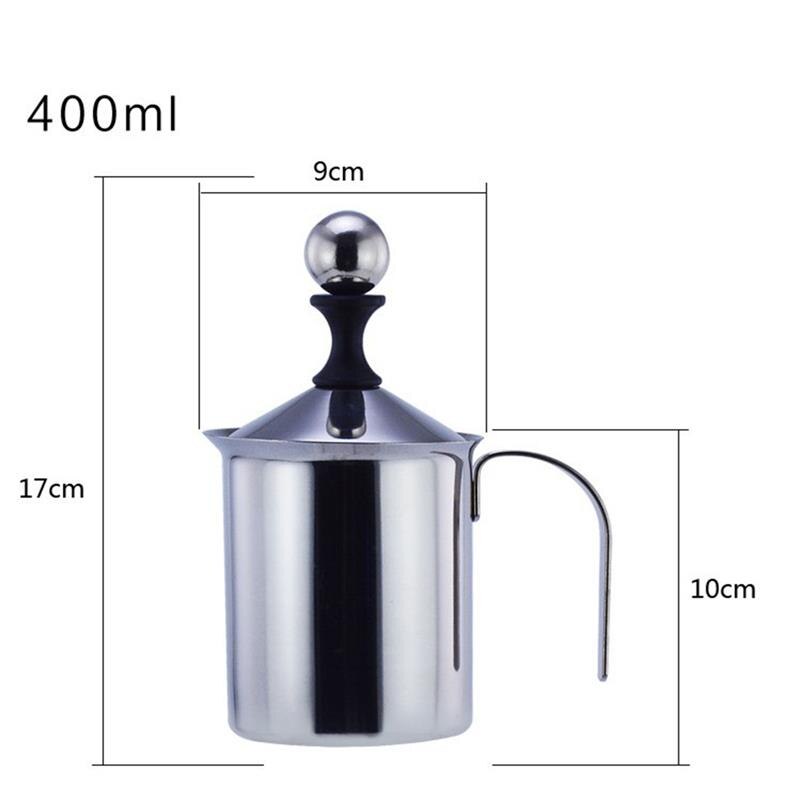 400ml Manual Coffee Frother Creamer Stainless Steel Manual Milk Frother  Foam Maker Coffee milk Double Mesh