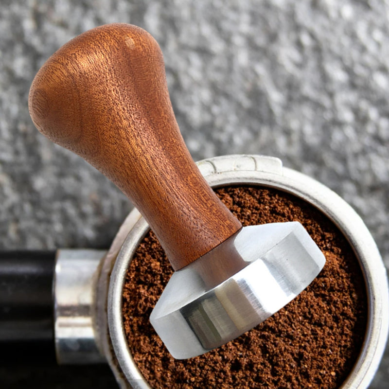 Coffee Tamper 51mm Espresso Press With Mat 304 Stainless Steel Base Wooden  Handle For Coffee Grounds Barista Espresso Machines Accessory Wooden (1pc