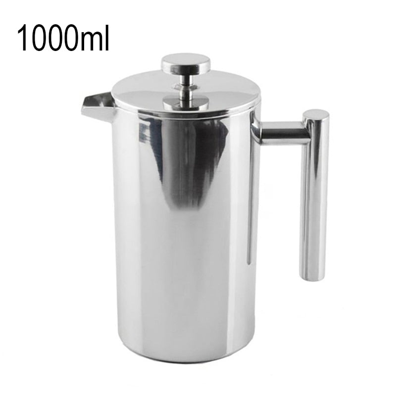 French Press Coffee Maker Double Walled Stainless Steel Cafetiere Insulated Coffee Tea Maker Pot