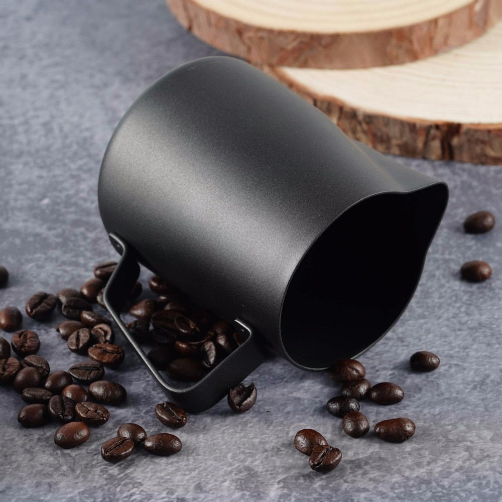 Leeseph Milk Frothing Pitcher Jug, Matte Black Stainless Steel Coffee Pot, Suitable for Coffee,