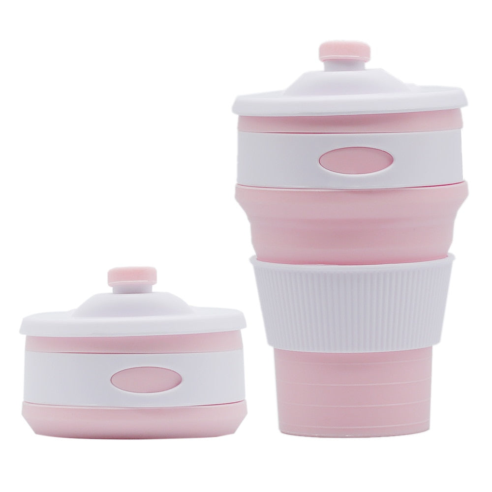 Portable Silicone Cup Hot Folding Silicone Telescopic Multi-function Collapsible Drinking Coffee Cup