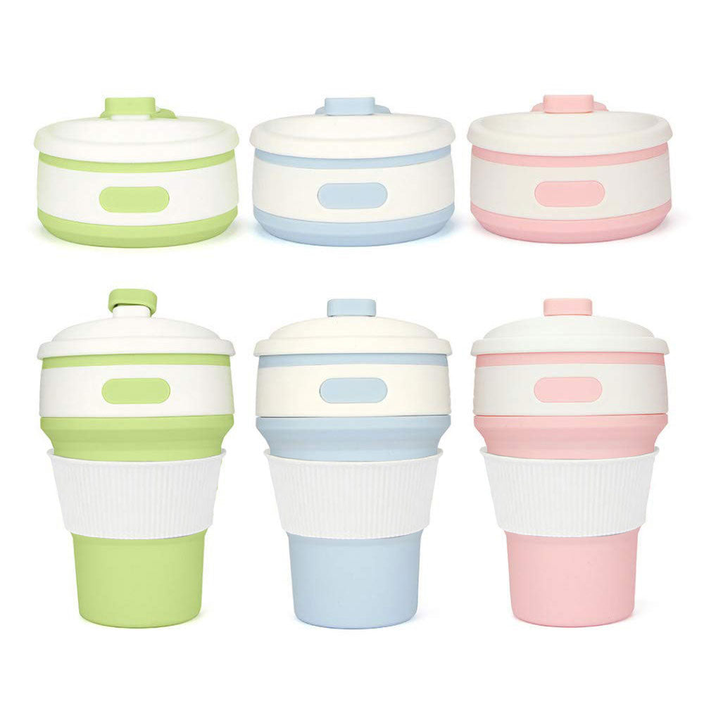 Portable Silicone Cup Hot Folding Silicone Telescopic Multi-function Collapsible Drinking Coffee Cup