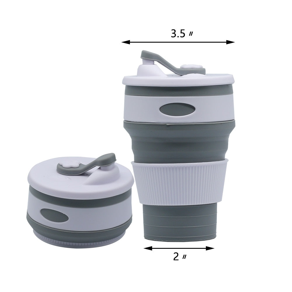 Portable Silicone Cup Hot Folding Silicone Telescopic Multi-function Collapsible Drinking Coffee Cup