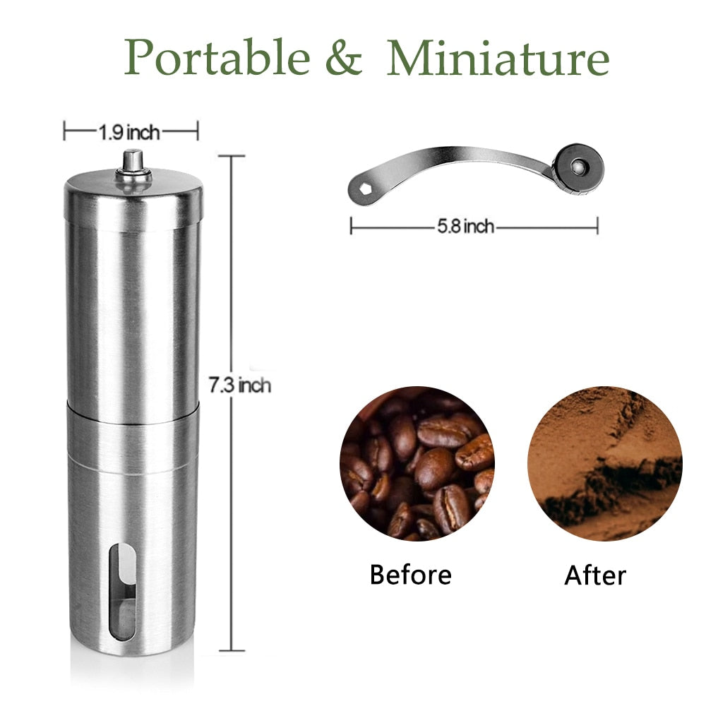 Manual Coffee Grinder Mini Stainless Steel Hand Handmade Coffee Bean Burr Grinders Mill Kitchen