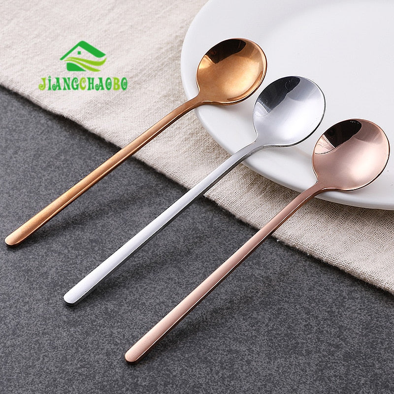 Stainless Steel Long Handle Stirring Spoon Small Spoon Seasoning Coffee Spoon Long Creative Ice